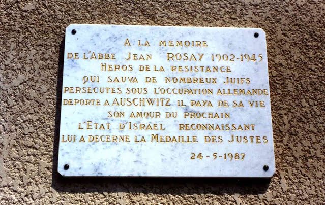 Plaque à l'église de Douvaine