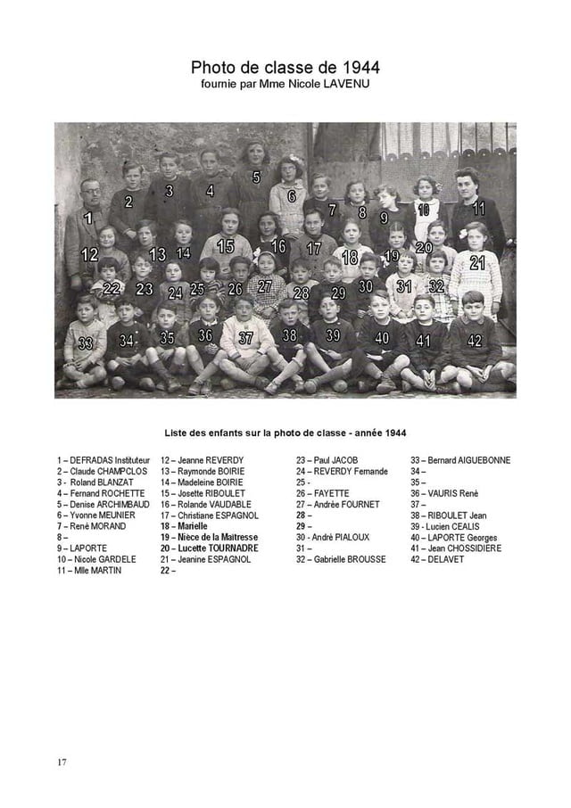Photo de classe de 1944