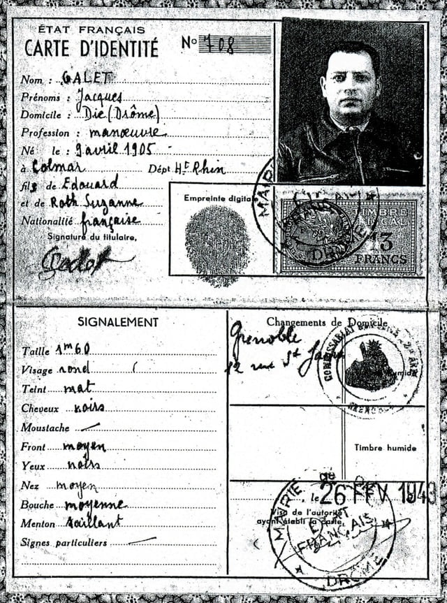 Faux papiers de Joseph Goldsztajn
