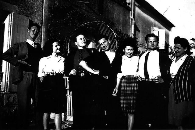 de gauche à droite Louis Evrard, Renée Feldman, Jacques Bourrit, Jean Filippi, Lucette Rippe