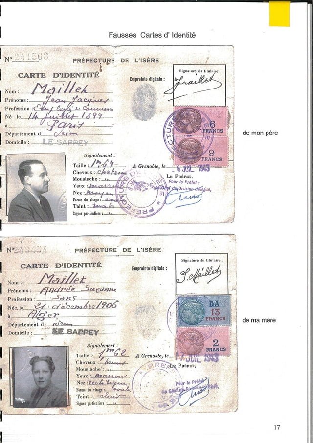 Fausses cartes d'identité des Sauvés
