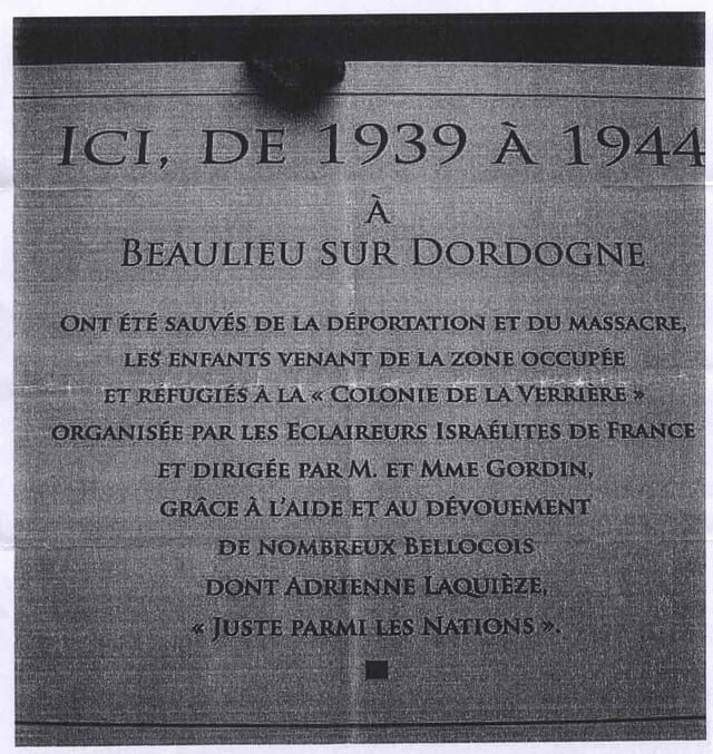 Plaque commémorative