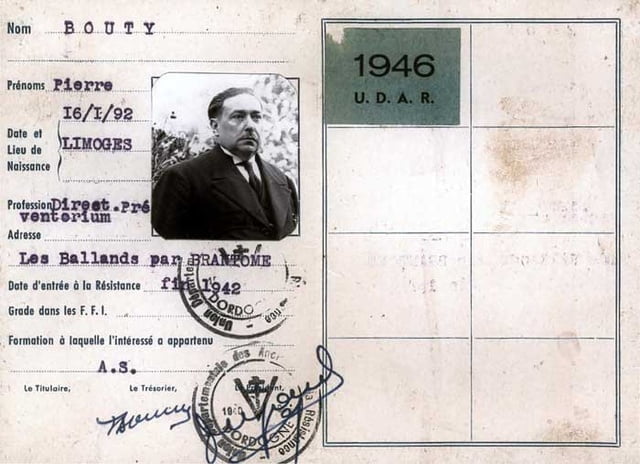 Certificat de Pierre Bouty