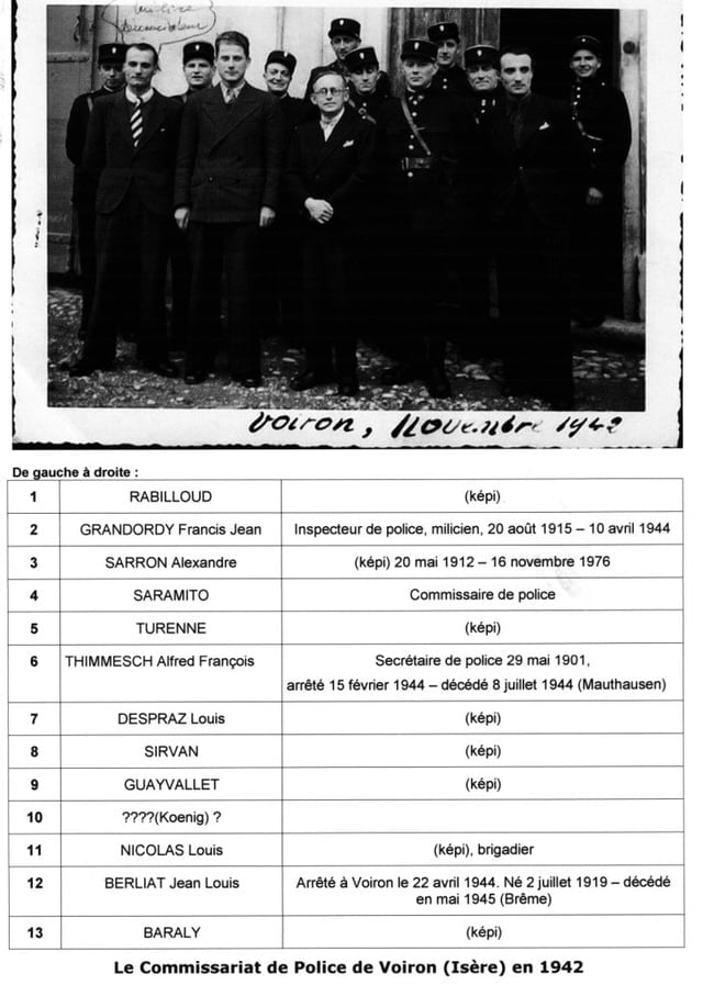 en 1942, Commissariat de Voiron