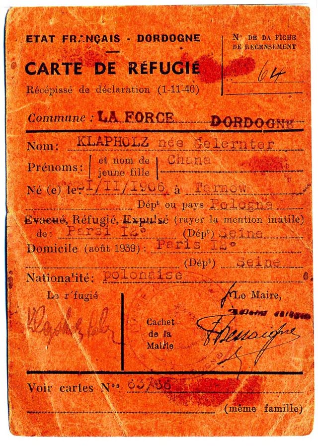 Fausse carte d'identité Mme Klapholz