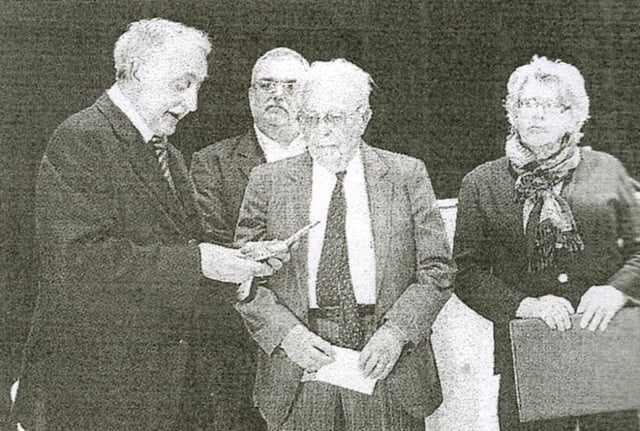 Simone Audrain et georges Grinblatas les personnes sauvées à la cérémonie en honneur des Quenu