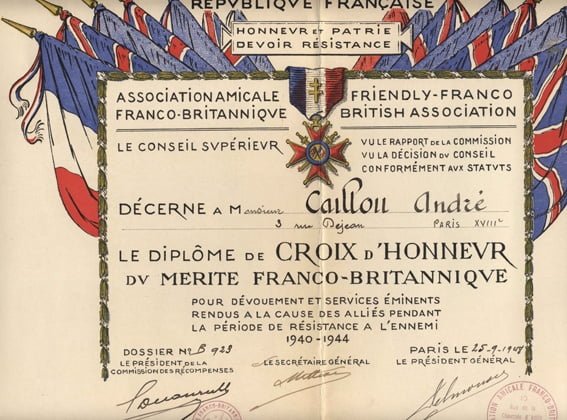 Diplôme de la Croix d'honneur