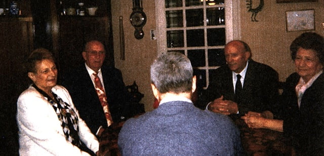 Roger Audi, Huguette Audi, Aristide Audi, Janine Lanzenberg, de dos journaliste de France 3