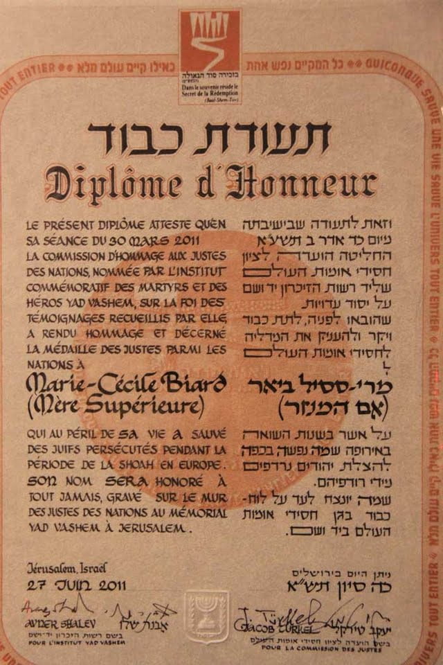 Diplôme de Juste - 30/06/2013