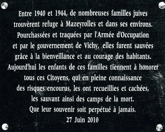 Plaque Commémorative