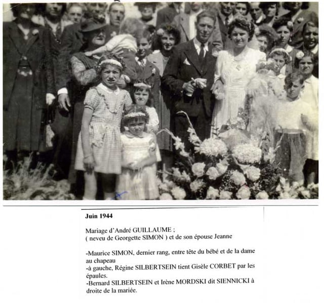 Mariage de André Guillaume neveu de Georgette Simon et Jeanne